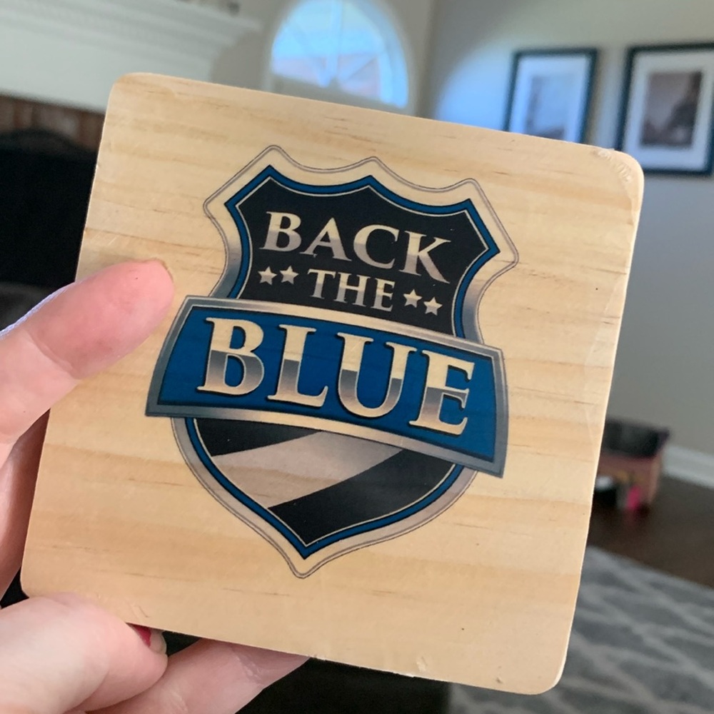 Back the blue police themed coaster.